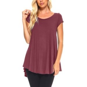 2 / $15 Isaac Liev Flowy Short-Sleeve Tunic Top